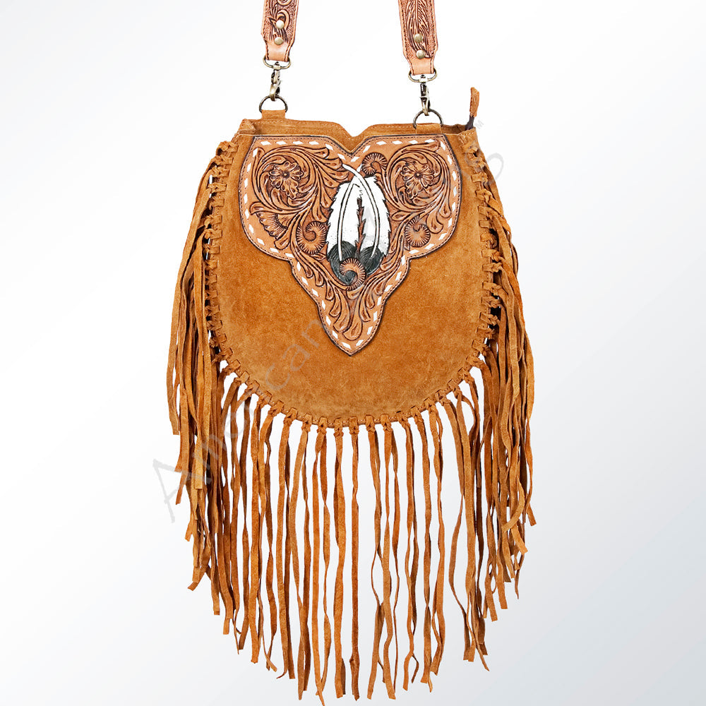 American Darling Hand-Tooled Genuine Leather Large Crossbody Bag