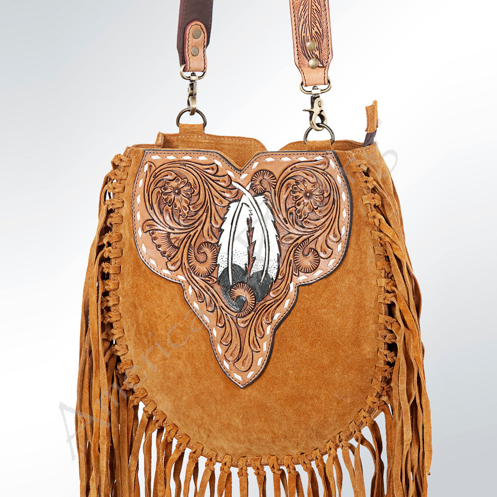 American Darling Hand-Tooled Genuine Leather Large Crossbody Bag