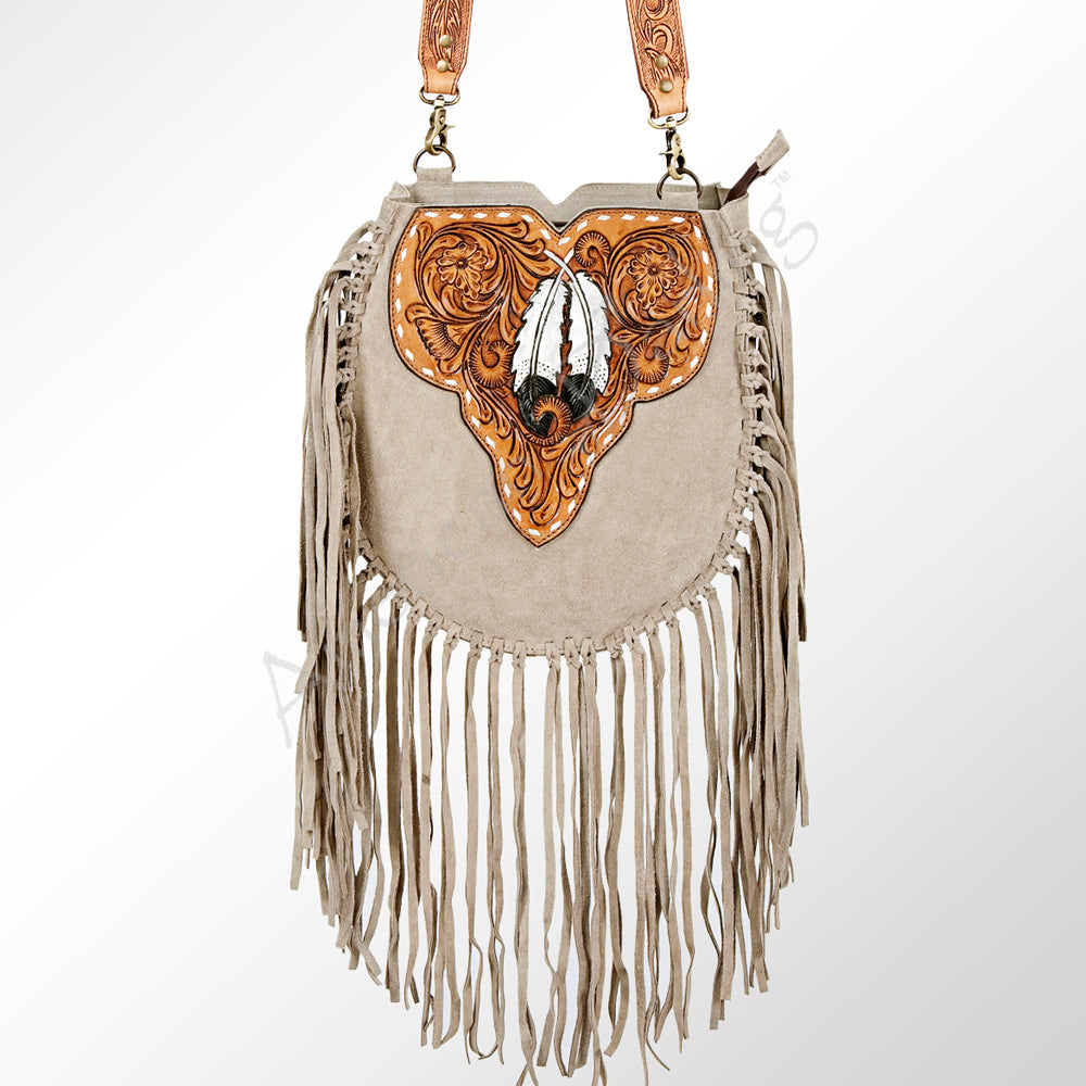 American Darling Hand-Tooled Genuine Leather Large Crossbody Bag