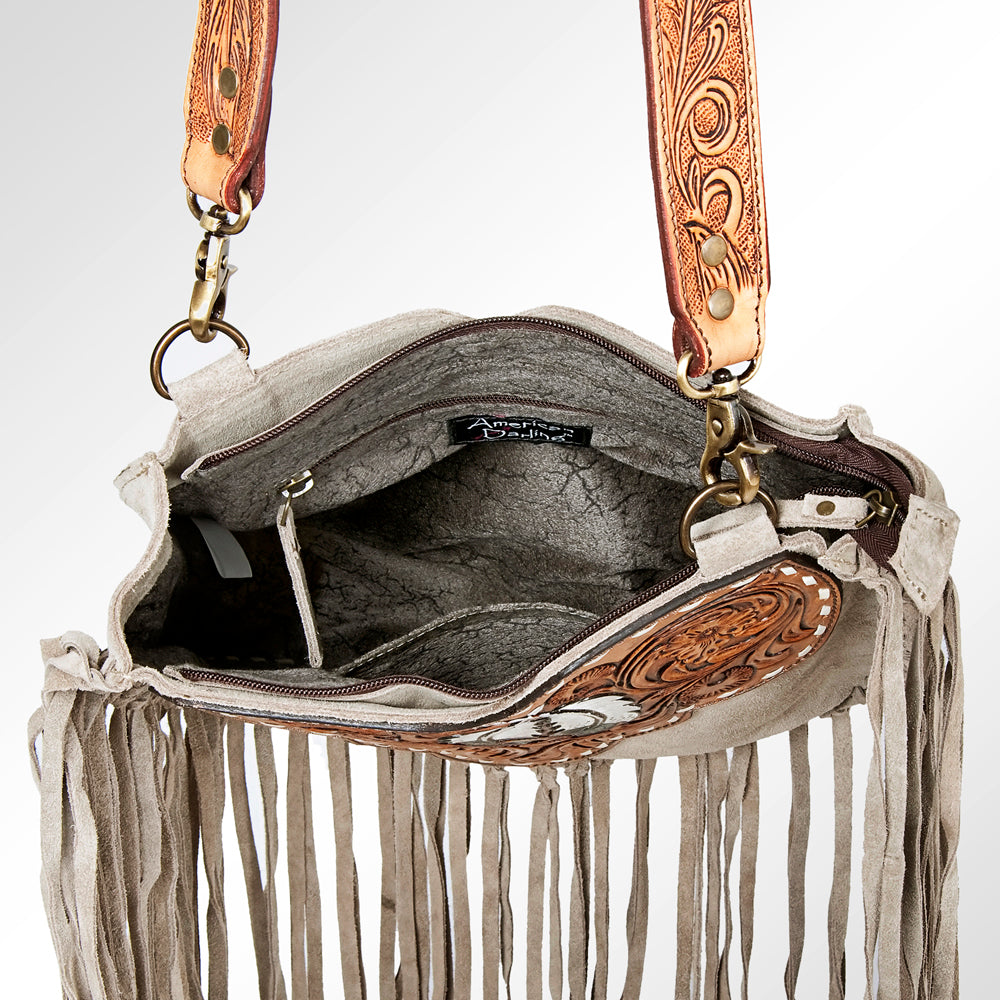 American Darling Hand-Tooled Genuine Leather Large Crossbody Bag