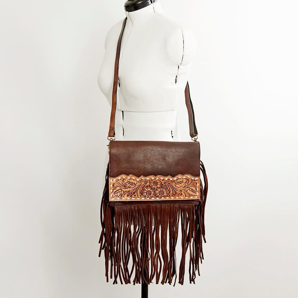 American Darling Hand-Tooled Genuine Leather Crossbody Bag