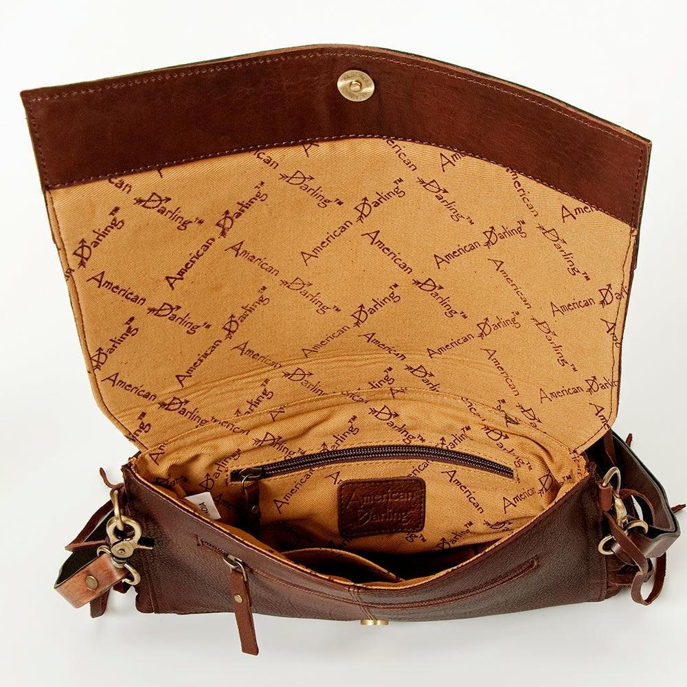 American Darling Hand-Tooled Genuine Leather Crossbody Bag