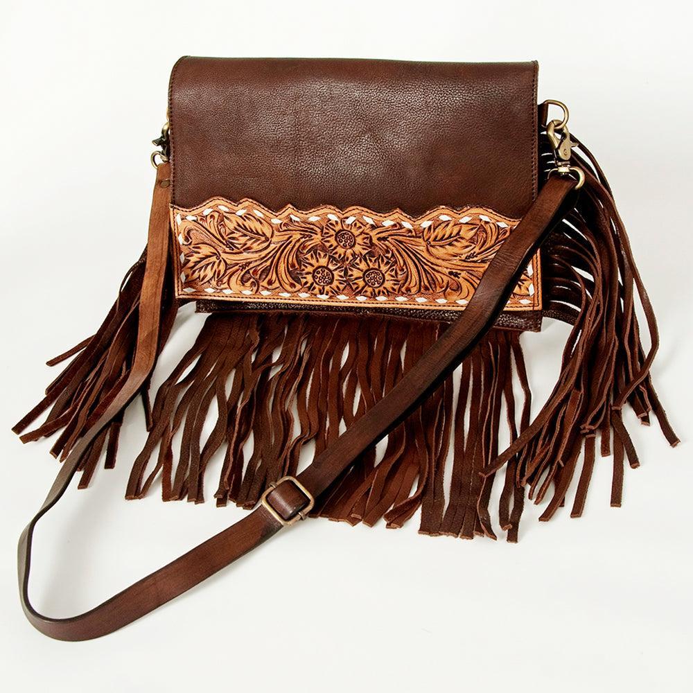 American Darling Hand-Tooled Genuine Leather Crossbody Bag