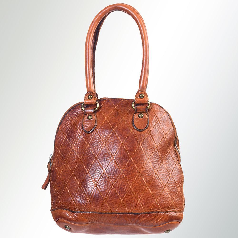 Spaghetti Western Tote Vintage Handmade Drum Dyed Genuine European Cowhide Leather