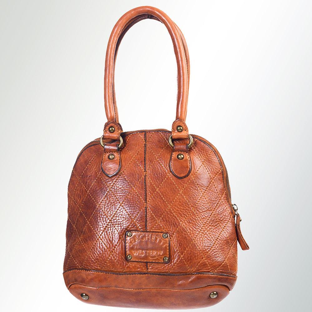 Spaghetti Western Tote Vintage Handmade Drum Dyed Genuine European Cowhide Leather