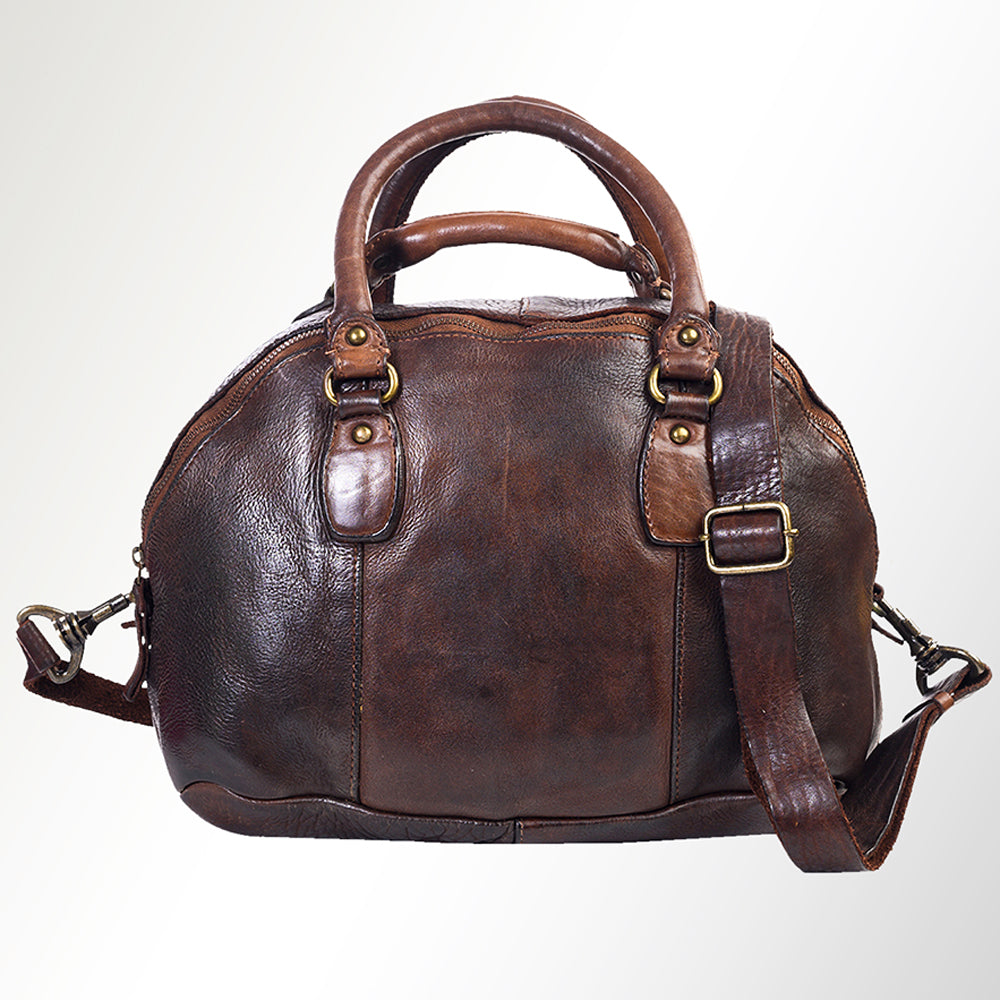 Spaghetti Western Tote Vintage Handmade Drum Dyed Genuine European Cowhide Leather