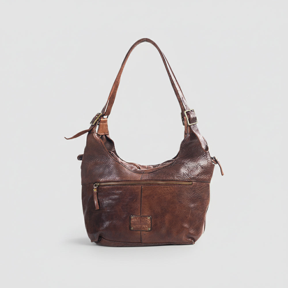 Spaghetti Western Swc125Brn Tote Vintage Handmade Drum Dyed Genuine European Cowhide Leather Women Bag Western Handbag Purse