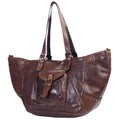 Spaghetti Western Tote Vintage Handmade Drum Dyed Genuine European Cowhide Leather