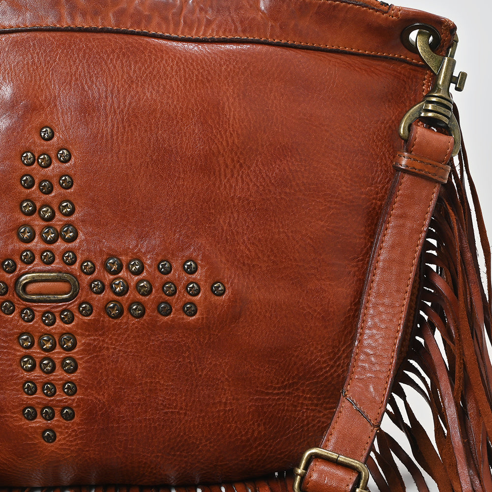 Spaghetti Western Swc128Cg Hobo Vintage Handmade Drum Dyed Genuine European Cowhide Leather Women Bag Western Handbag Purse