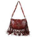 Spaghetti Western Hobo Vintage Handmade Drum Dyed Genuine European Cowhide Leather