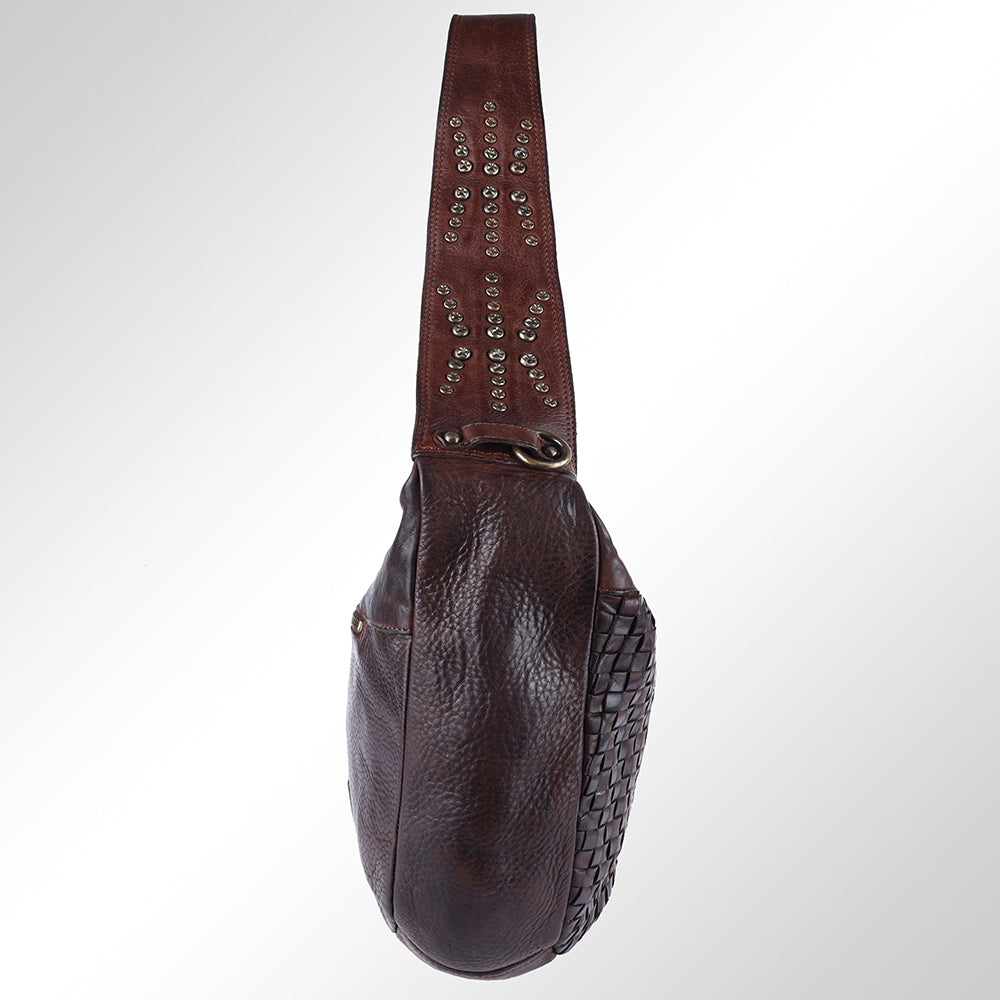 Spaghetti Western Hobo Vintage Handmade Drum Dyed Genuine European Cowhide Leather