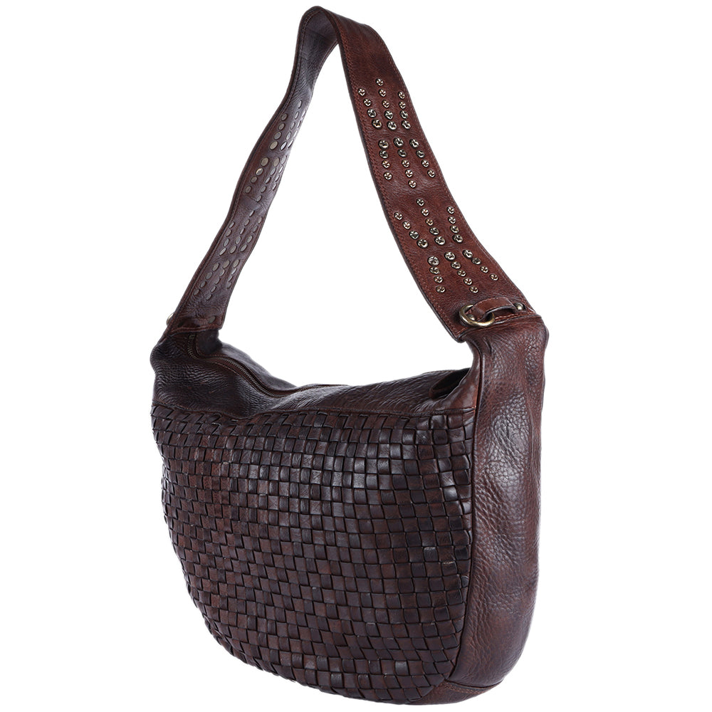 Spaghetti Western Hobo Vintage Handmade Drum Dyed Genuine European Cowhide Leather