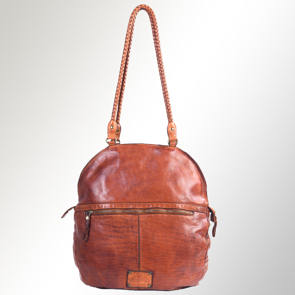 Spaghetti Western Tote Vintage Handmade Drum Dyed Genuine European Cowhide Leather