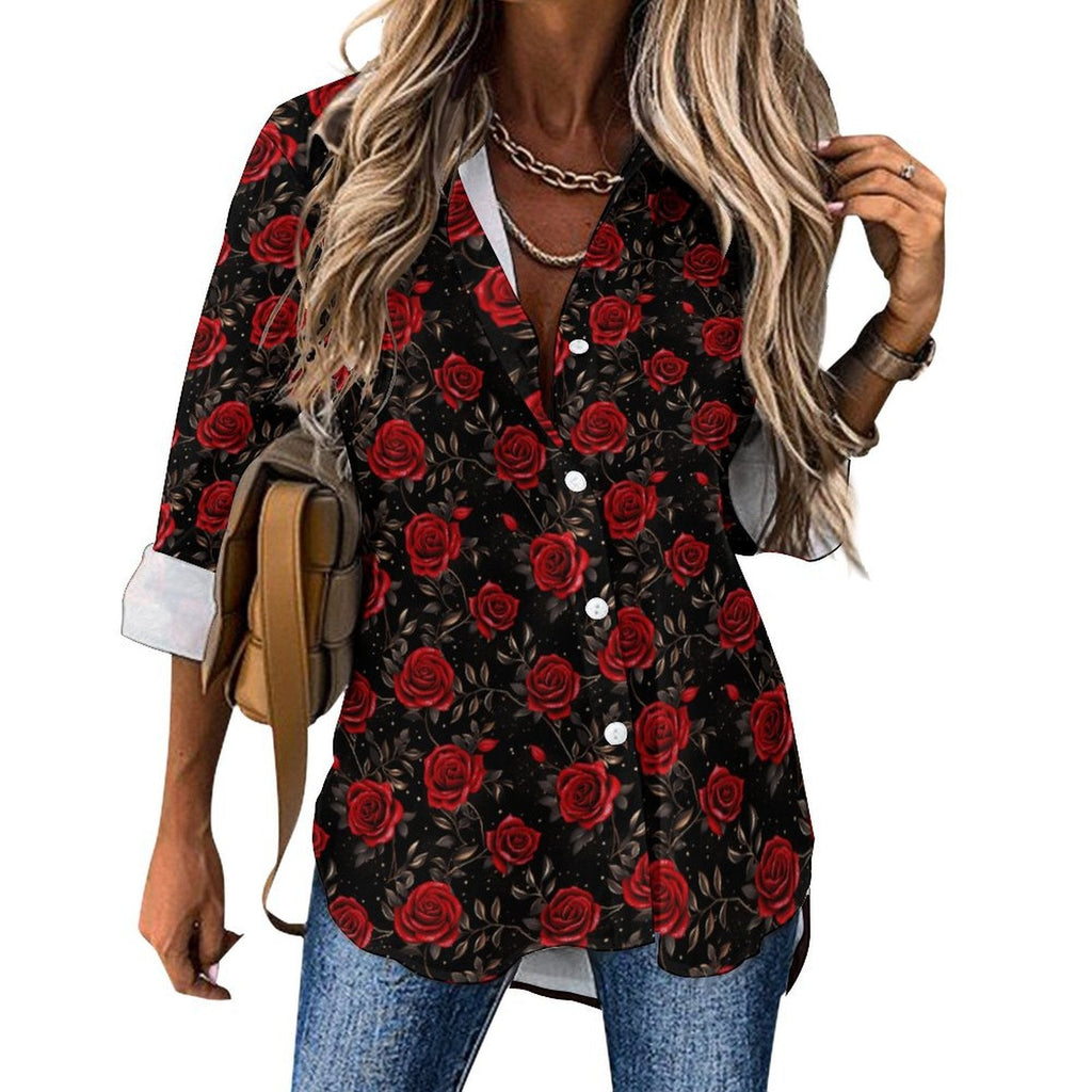 Baha Ranch Colores De Mexico Rose Floral Button Up Blouse by Baha Ranch Western Wear - product image 2