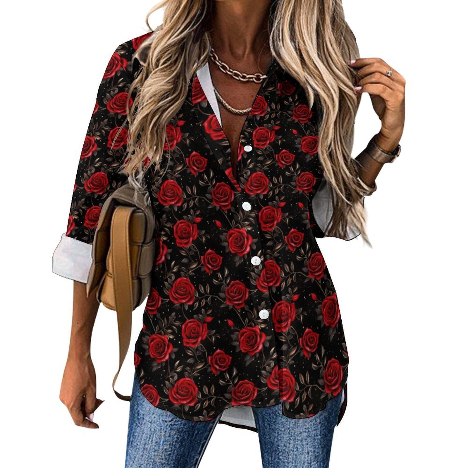 Baha Ranch Colores De Mexico Rose Floral Button Up Blouse by Baha Ranch Western Wear - product image 2
