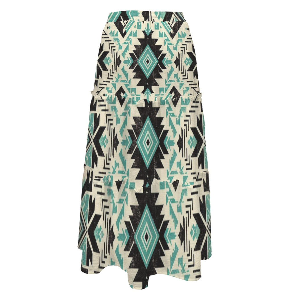 Baha Ranch San Angelo Aztec Tiered Prairie Maxi Skirt by Baha Ranch Western Wear - product image 5