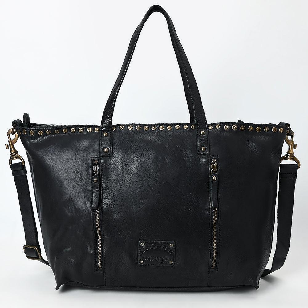 Spaghetti Western Tote Vintage Handmade Drum Dyed Genuine European Cowhide Leather