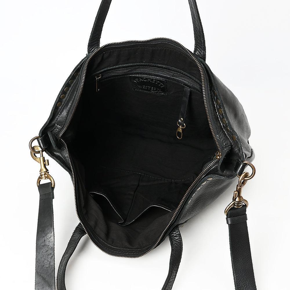 Spaghetti Western Tote Vintage Handmade Drum Dyed Genuine European Cowhide Leather