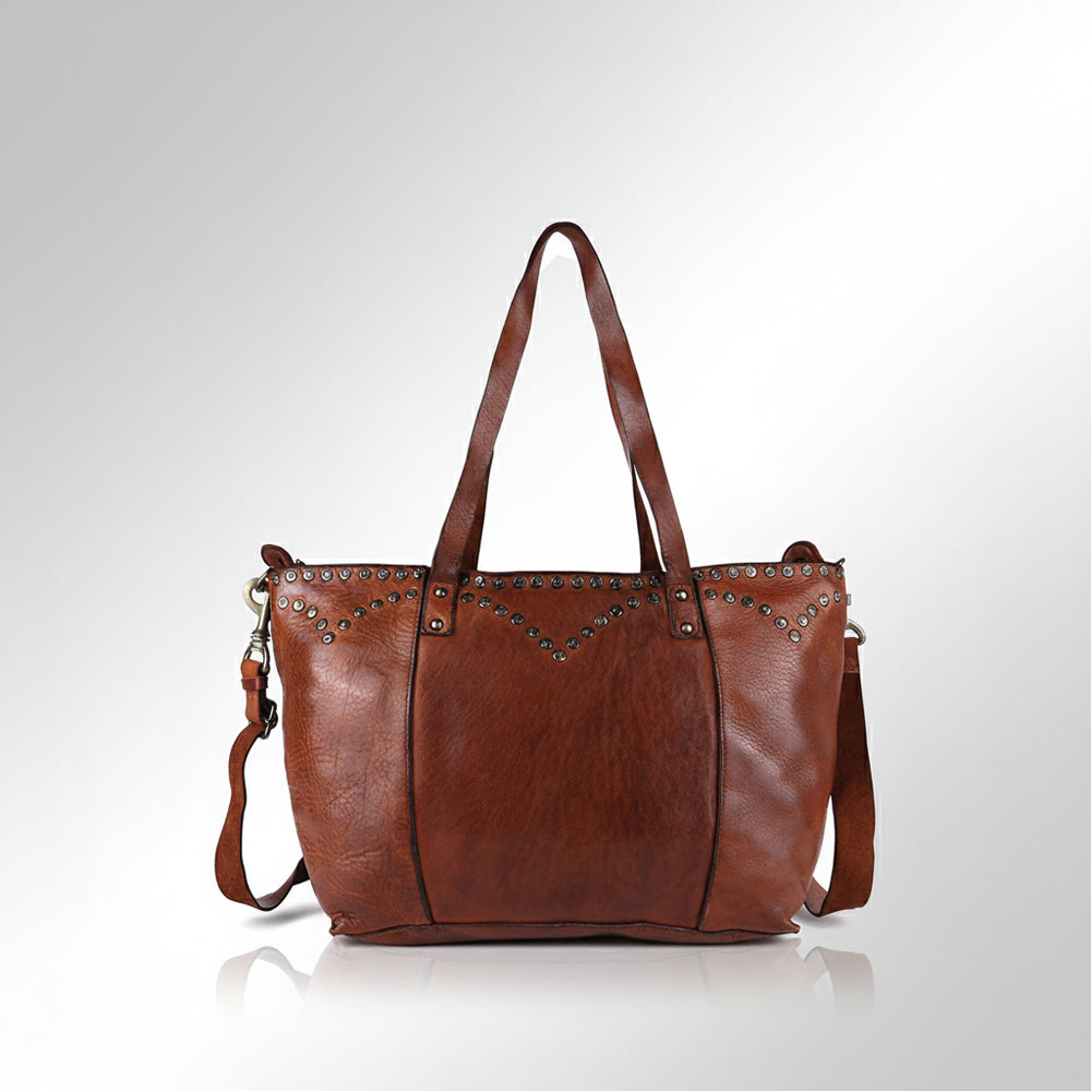 Spaghetti Western Swc135Btan Tote Vintage Handmade Drum Dyed Genuine European Cowhide Leather Women Bag Western Handbag Purse