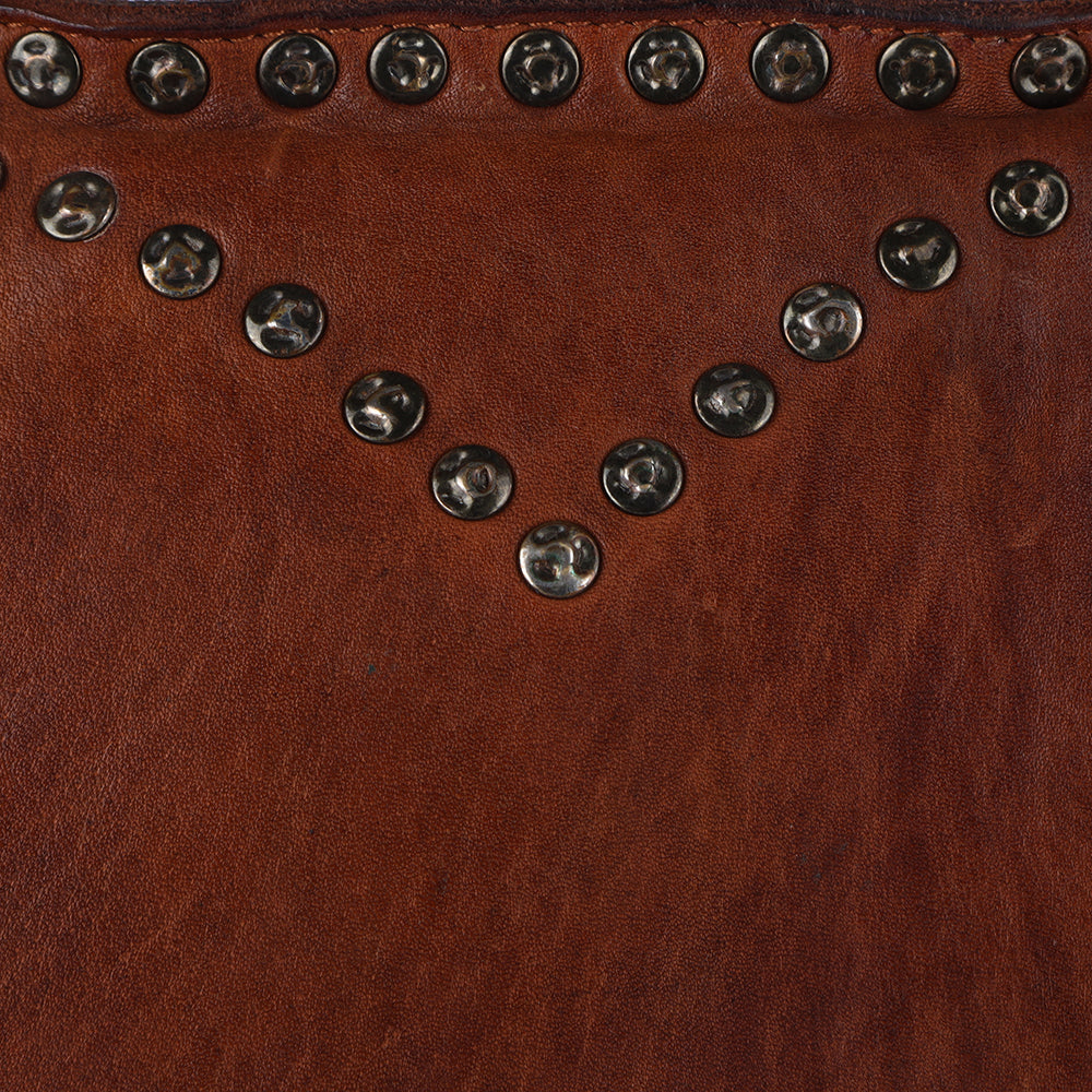 Spaghetti Western Tote Vintage Handmade Drum Dyed Genuine European Cowhide Leather