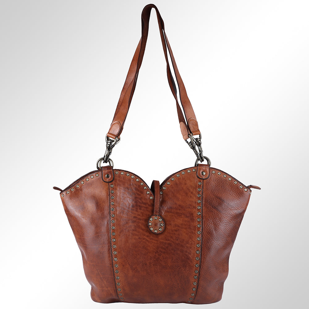 Spaghetti Western Hobo Vintage Handmade Drum Dyed Genuine European Cowhide Leather