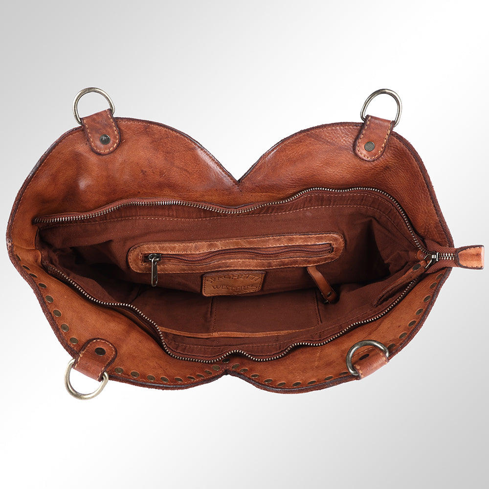 Spaghetti Western Hobo Vintage Handmade Drum Dyed Genuine European Cowhide Leather