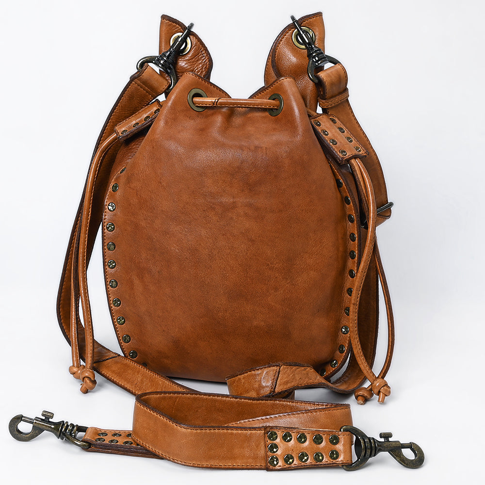 Spaghetti Western Tote Vintage Handmade Drum Dyed Genuine European Cowhide Leather