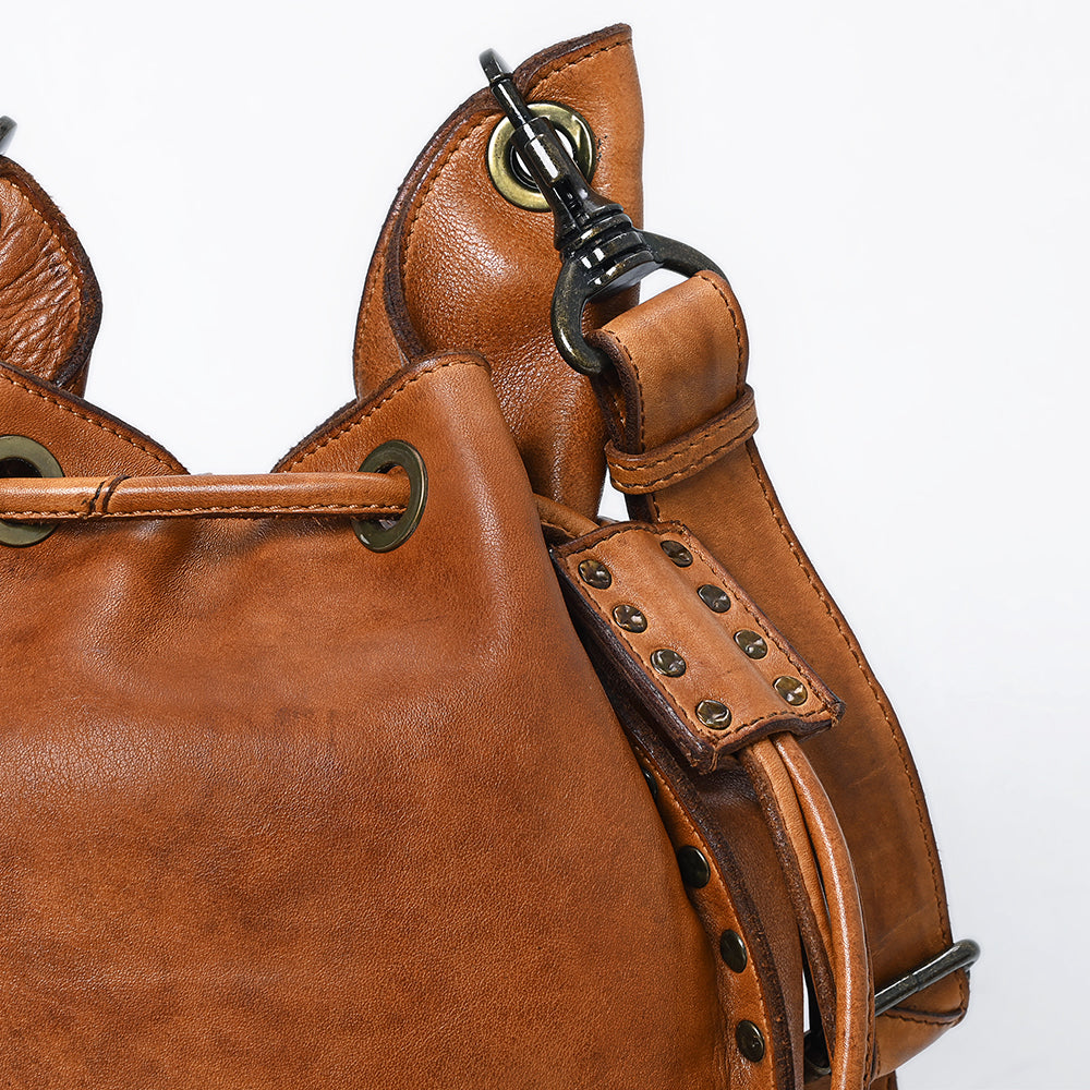 Spaghetti Western Tote Vintage Handmade Drum Dyed Genuine European Cowhide Leather