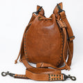 Spaghetti Western Tote Vintage Handmade Drum Dyed Genuine European Cowhide Leather