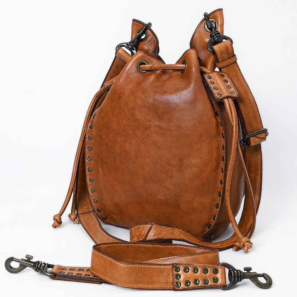 Spaghetti Western Tote Vintage Handmade Drum Dyed Genuine European Cowhide Leather