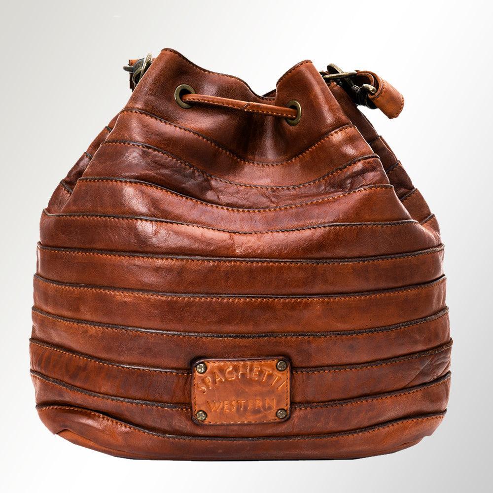 Spaghetti Western Hobo Vintage Handmade Drum Dyed Genuine European Cowhide Leather
