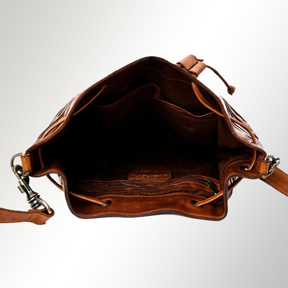 Spaghetti Western Hobo Vintage Handmade Drum Dyed Genuine European Cowhide Leather