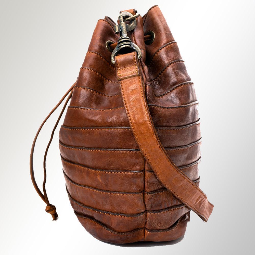Spaghetti Western Hobo Vintage Handmade Drum Dyed Genuine European Cowhide Leather