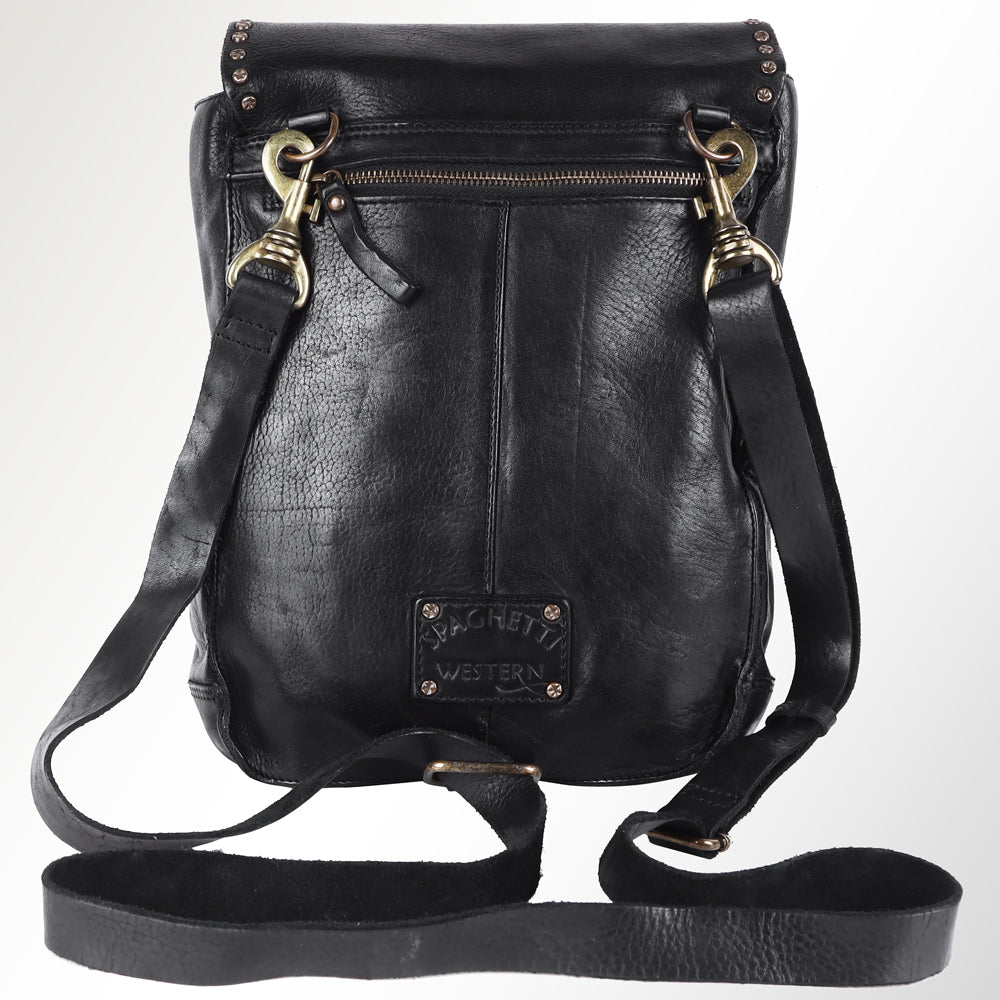 Spaghetti Western Tote Vintage Handmade Drum Dyed Genuine European Cowhide Leather