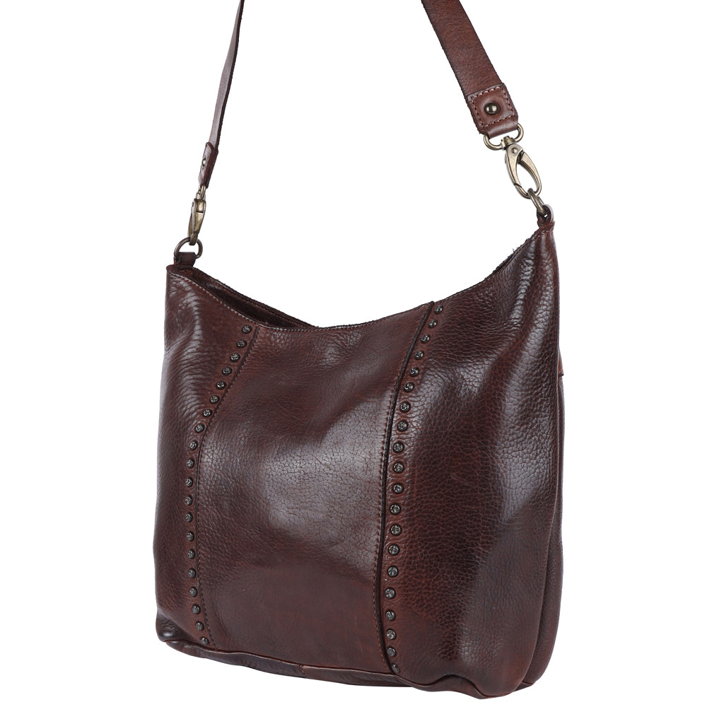Spaghetti Western Hobo Vintage Handmade Drum Dyed Genuine European Cowhide Leather