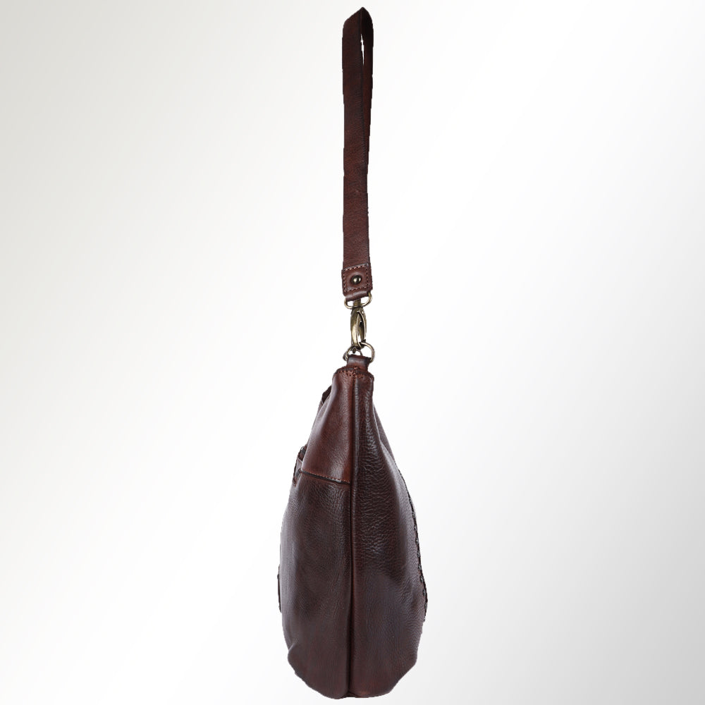Spaghetti Western Hobo Vintage Handmade Drum Dyed Genuine European Cowhide Leather