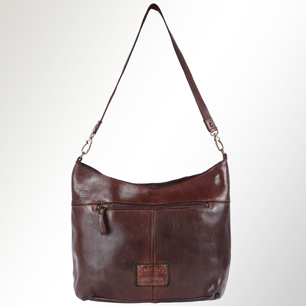 Spaghetti Western Hobo Vintage Handmade Drum Dyed Genuine European Cowhide Leather