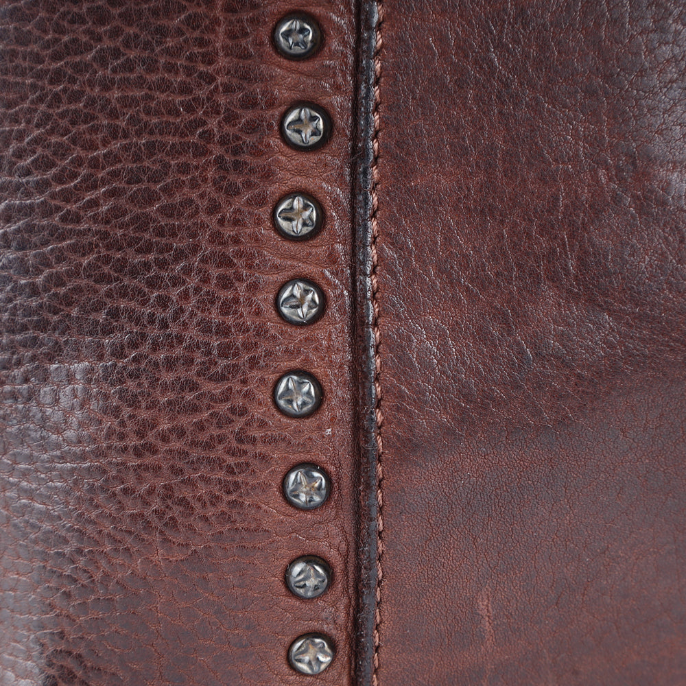 Spaghetti Western Hobo Vintage Handmade Drum Dyed Genuine European Cowhide Leather