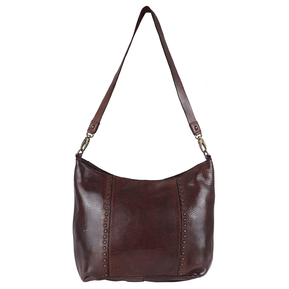 Spaghetti Western Hobo Vintage Handmade Drum Dyed Genuine European Cowhide Leather