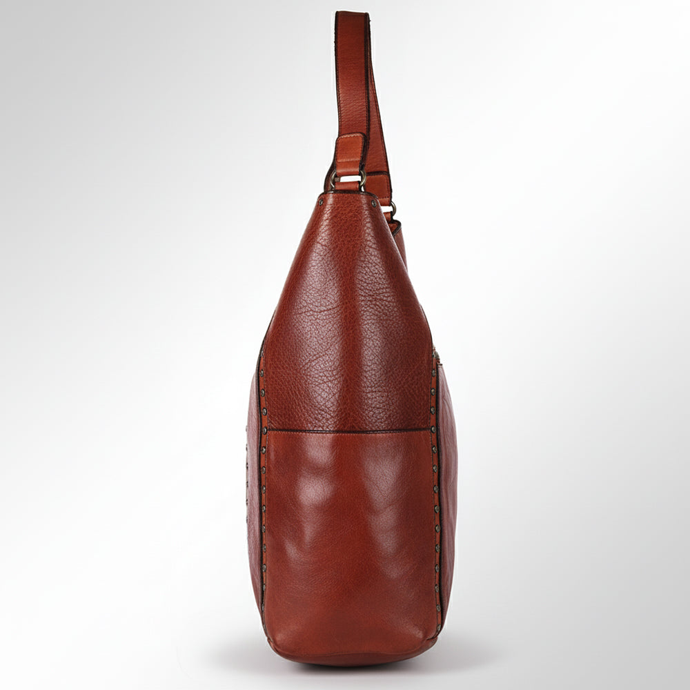 Spaghetti Western Swc144Acg Tote Vintage Handmade Drum Dyed Genuine European Cowhide Leather Women Bag Western Handbag Purse