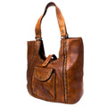 Spaghetti Western Tote Vintage Handmade Drum Dyed Genuine European Cowhide Leather