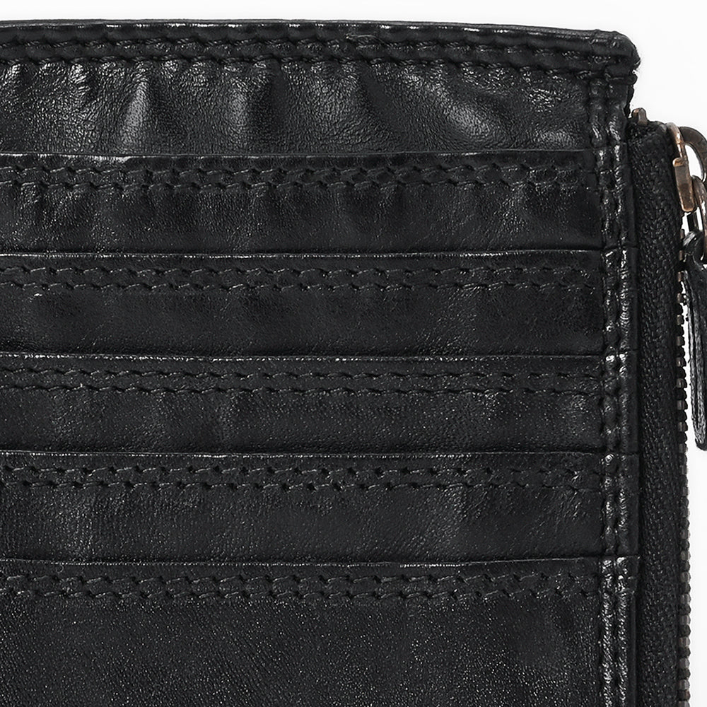 Spaghetti Western Card-Holder Vintage Handmade Drum Dyed Genuine European Cowhide Leather