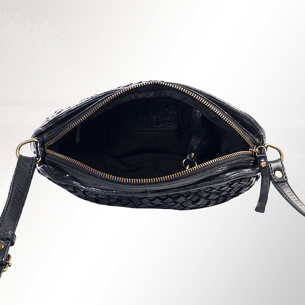 Spaghetti Western Crossbody Vintage Handmade Drum Dyed Genuine European Cowhide Leather