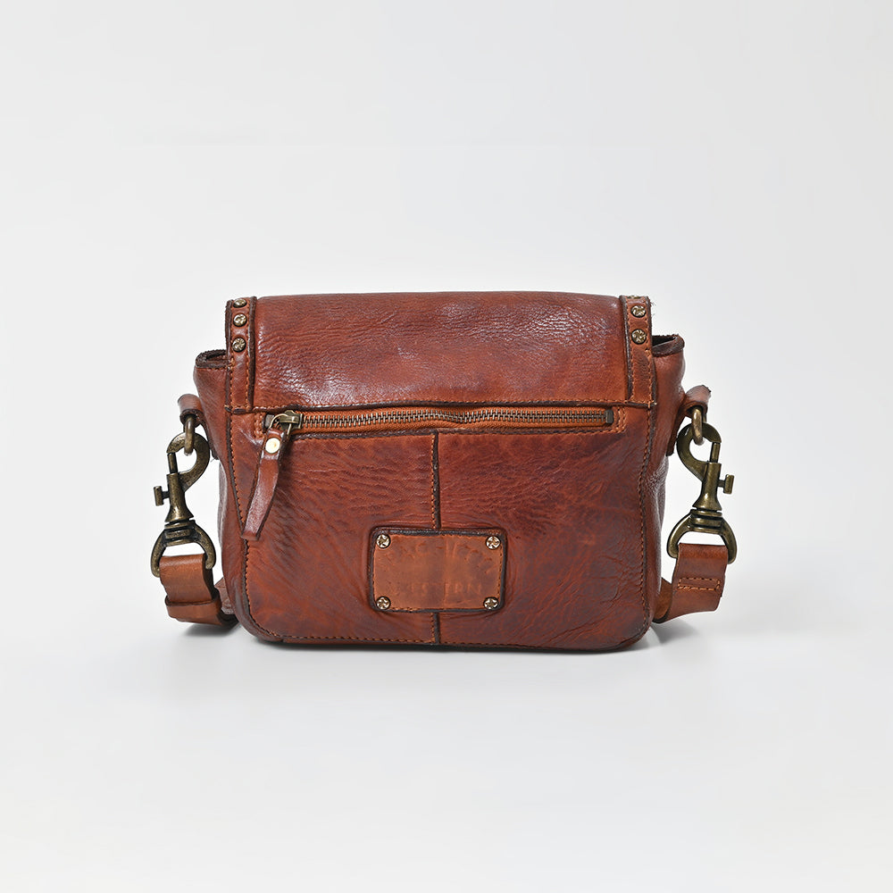 Spaghetti Western Swc149Cg Envelope Vintage Handmade Drum Dyed Genuine European Cowhide Leather Women Bag Western Handbag Purse