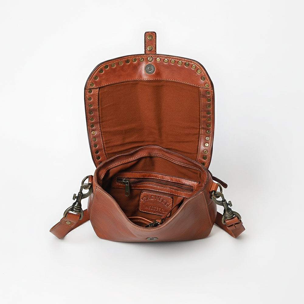 Spaghetti Western Swc155Cg Envelope Vintage Handmade Drum Dyed Genuine European Cowhide Leather Women Bag Western Handbag Purse
