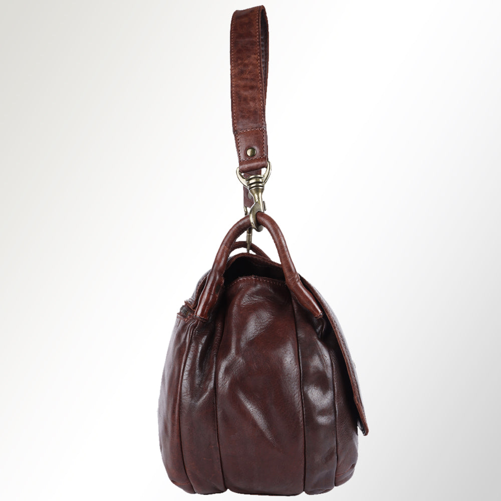 Spaghetti Western Crossbody Vintage Handmade Drum Dyed Genuine European Cowhide Leather