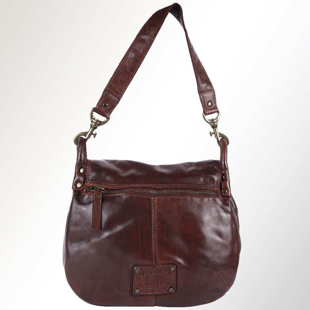 Spaghetti Western Crossbody Vintage Handmade Drum Dyed Genuine European Cowhide Leather
