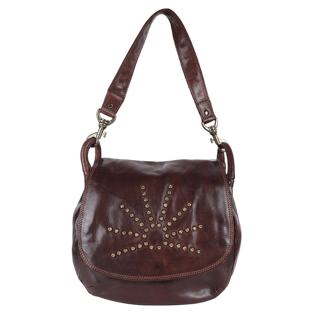 Spaghetti Western Crossbody Vintage Handmade Drum Dyed Genuine European Cowhide Leather