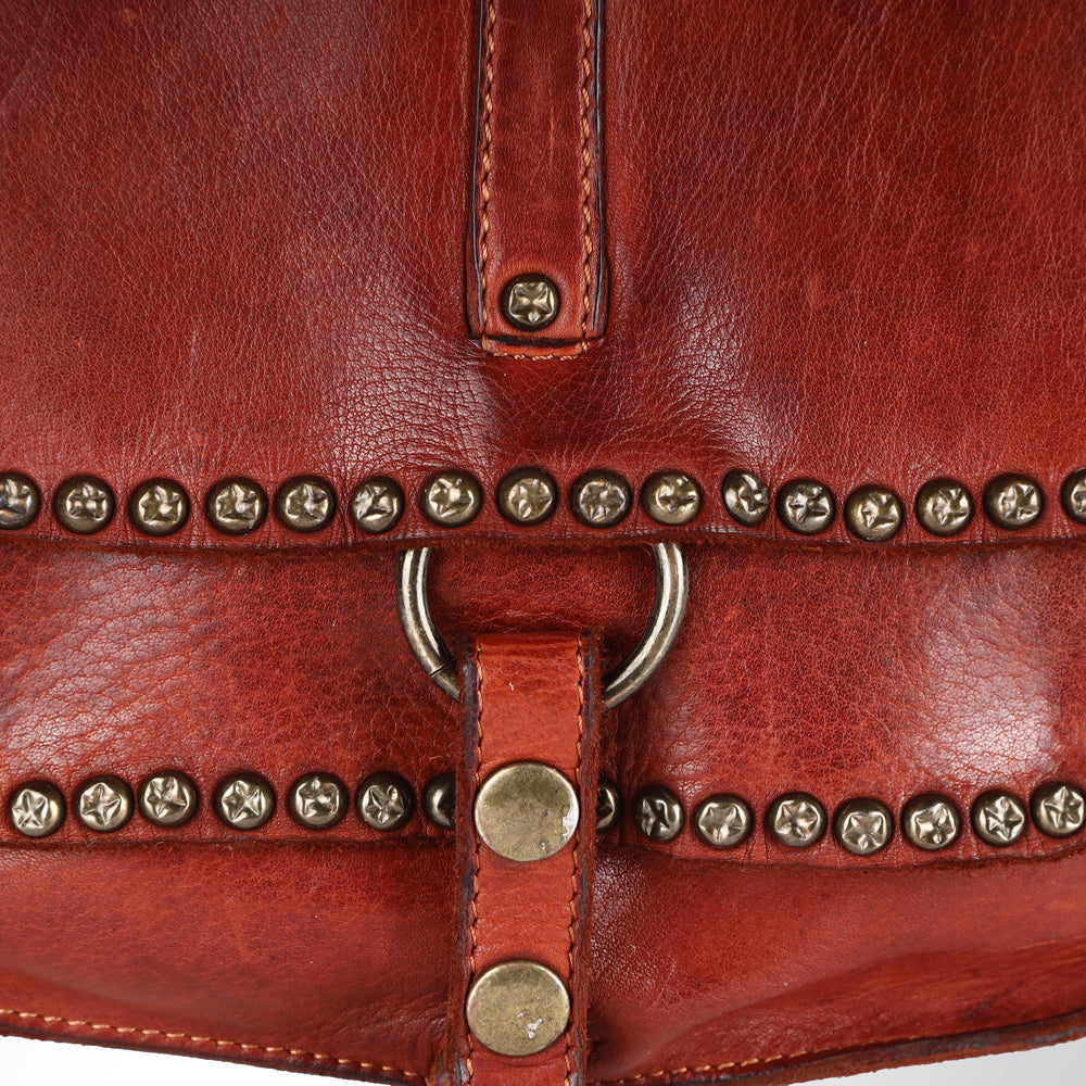 Spaghetti Western Crossbody Vintage Handmade Drum Dyed Genuine European Cowhide Leather