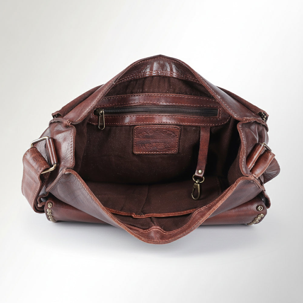 Spaghetti Western Swc157Acg Cross Body I Vintage Handmade Drum Dyed Genuine European Cowhide Leather Women Bag Western Handbag Purse